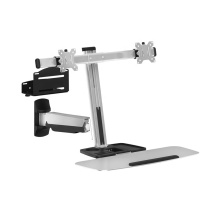 Office Dual Display Sit-Stand Workstation with VESA Wall Mount and Desk Mount