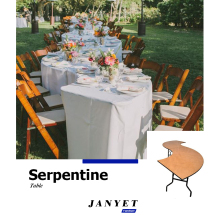 Wholesale Outdoor Banquet Event Plywood Folding Serpentine Table Wedding