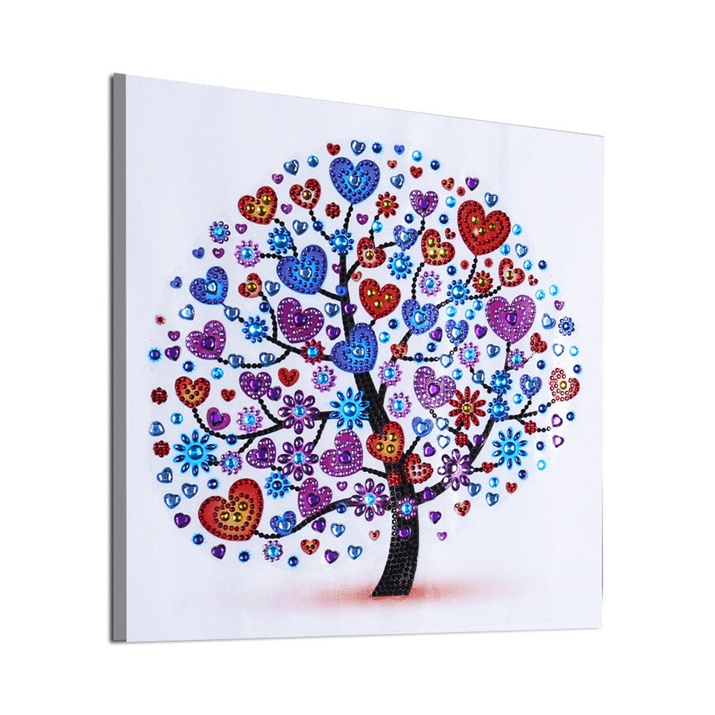 Heart Tree Canvas Wall Art 5d Crystal Diamond Painting for Home Decoration