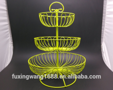 3 layer wire fruit basket candy color cup cake basket rack iron cup cake frame