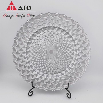 ATO Wholesale cheap Silver glass under charger plate