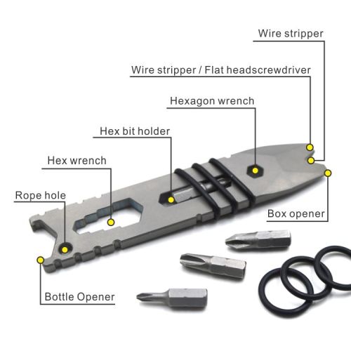 Kit de survie à l&#39;EDC personnalisé Kit multi-outil Titanium Pry Bar