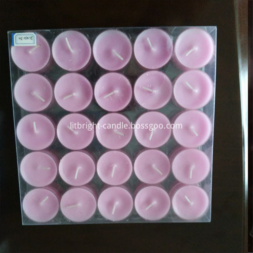 Pink tealight candles in plastic candles Pink tealight candles in plastic candles