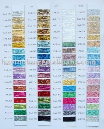 gold & silver metallic yarn color card