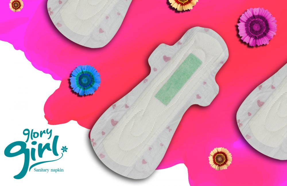 Different types sanitary pads with negative ions samples