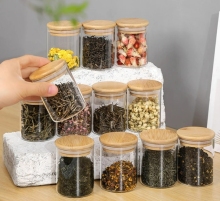 Kitchen Round Glass Spice Storage Jars