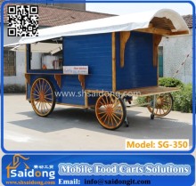 Promotion great 2 wheels mobile horse cart/ horse carriage cart design