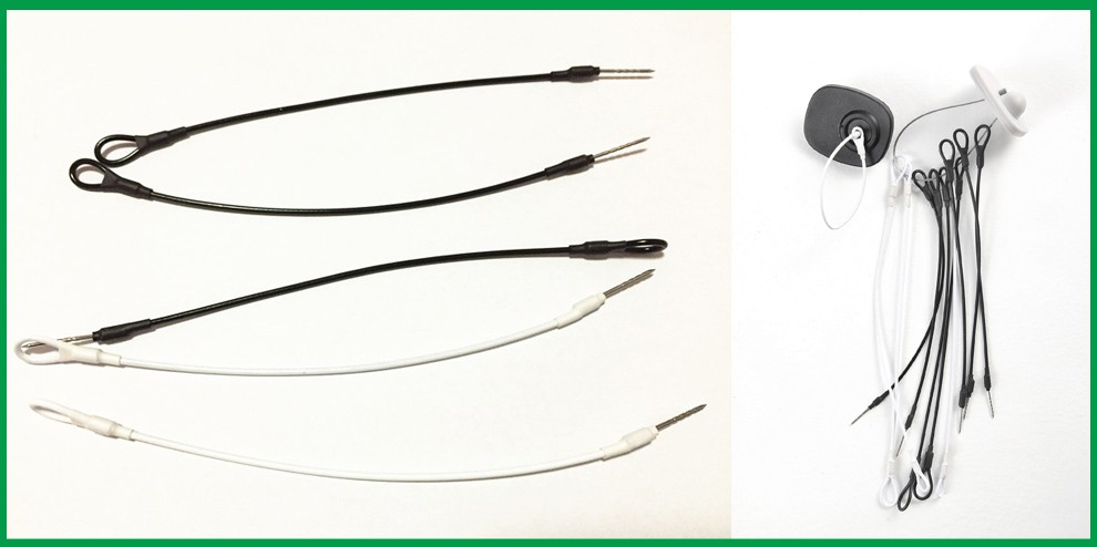 Eas system single/double hook lanyard stainless steel wire loop eas steel wire lanyards for tags
