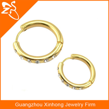 big circle gold earring round crystal hoop earring