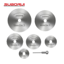 SUBORUI 7pc HSS Wood Cutting Discs Mini Circular Saw Blade Set for Electric Cutters