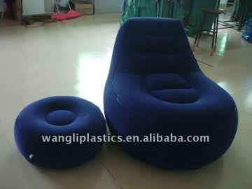 Infatable flocked air sofa