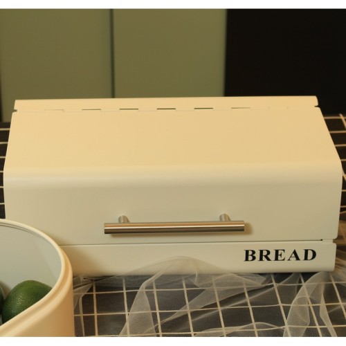 Serbuk bersalut vintaj keluli dapur mengendalikan tong roti
