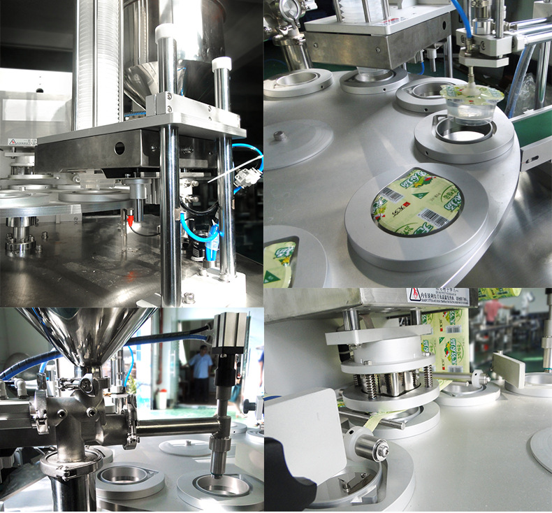 Automatic rotary yogurt/jelly/ice cream cup filling and sealing machine