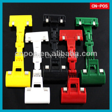 displaying clear plastic clip for hang label