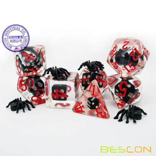 Bescon Novelty Spider Polyédrico RPG Juego de dados