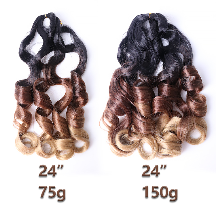 Wholesale 150g 75g loose wave fake ombre feather hair attachment curly free synthetic jumbo artificial wavy braiding wxtension