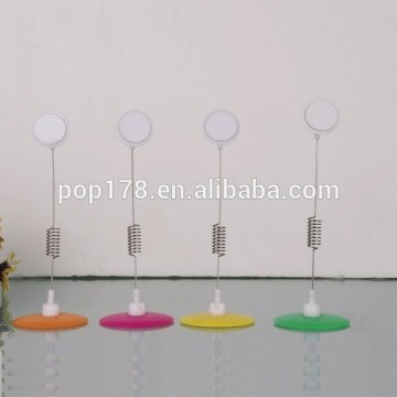 plastic sign holder plastic spring wobbler clip with round base