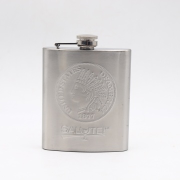 Stainless Steel Silver Shiny Mini 7oz Whiskey Flask Set