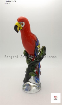 Macaw Parrot Glass Sculpture