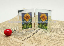 Cute mini mirror aluminum rotating picture photo frame