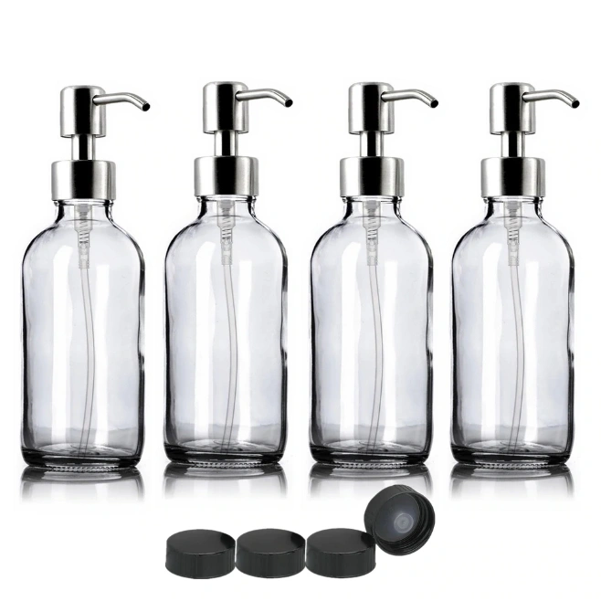 Manufacturers Wholesale Various Styles of Glass Bottles with Stainless Steel Pump