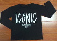 Girl's knit fashion flock print t shirt