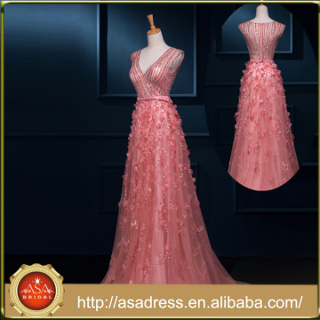 Vestido de noche rosa princesa RASA-08 con cuentas pesadas, apliques suaves, línea A, nuevos productos en el mercado ruso, vestido de fiesta