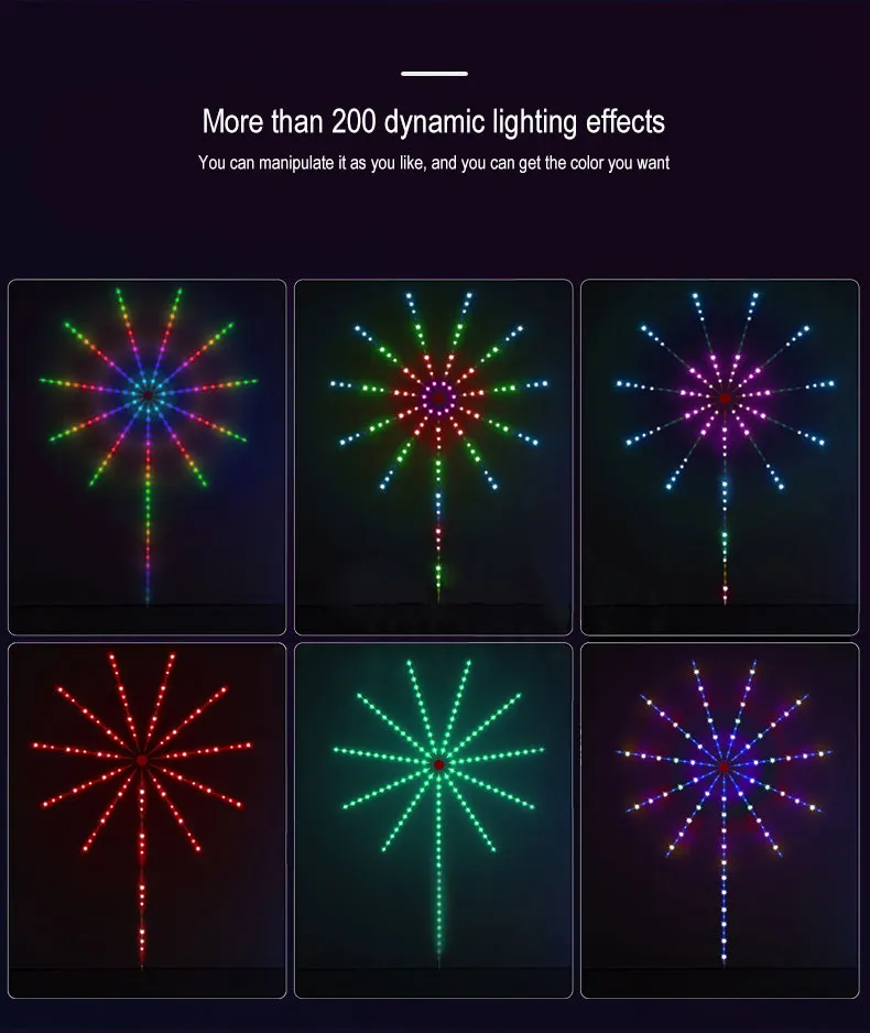 Colorful Symphony LED Fireworks Strip Light for Home Decor