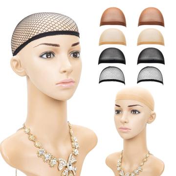 AliLeader Black Elastic Unisex Nylon Fishnet Wig Caps Stretchable Mesh Weaving Hair Net Wig Liner Cap For Wigs