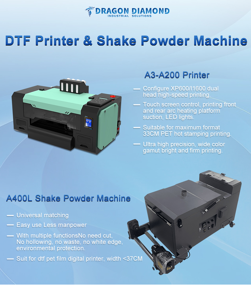 A3 DTF Printer & shake powder machine Desktop Printing Machine For clothes
