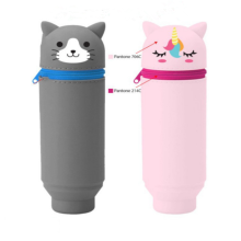 Custom Wholesale Cartoon Silicone Stand Up Pen Case