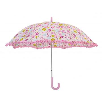 Ruffle Lace Reflective Kids Safety Open Umbrella