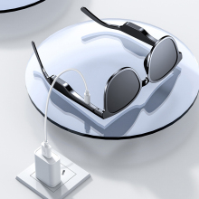 2024 Smart Sun Glasses: Oversized Round Clear Eyeglass Sunglasses with Bluetooth