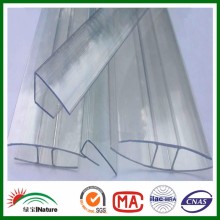 Useful Polycarbonate profile U&H.2016 Plastic accessories & connector. Make in China PC profile H&PC-U connector.