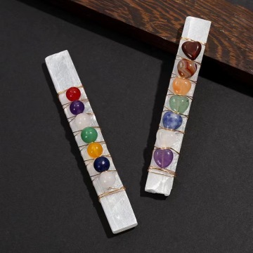 White Selenite Crystal Stones - Seven Chakra Healing Sticks