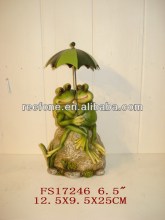 Resin green Frog figurine thermometer resin frog figurine