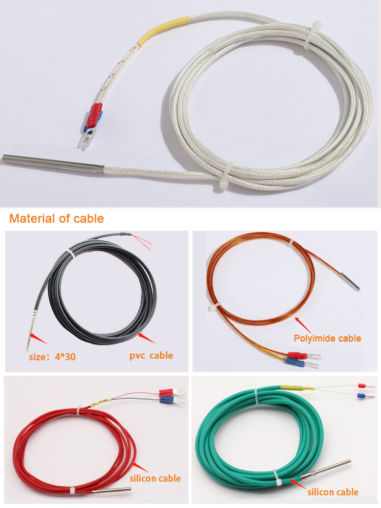 china manufacture 3 wire industry k type rtd thermocouple temperature sensor PT100