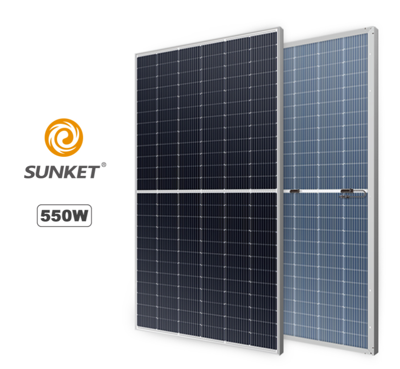 Painel solar de 550 w células 182 mm painel de meio corte