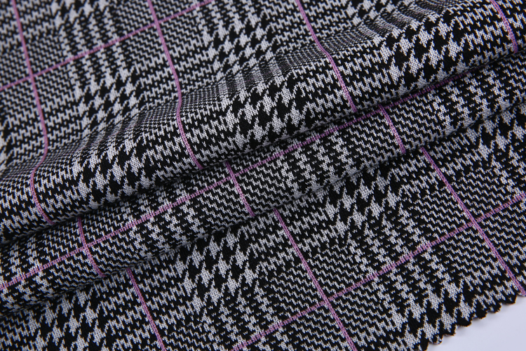 Winter textile materials square pattern jacket plain weave polyester fabric