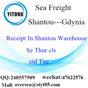 Consolidation de LCL du port de Shantou à Gdynia