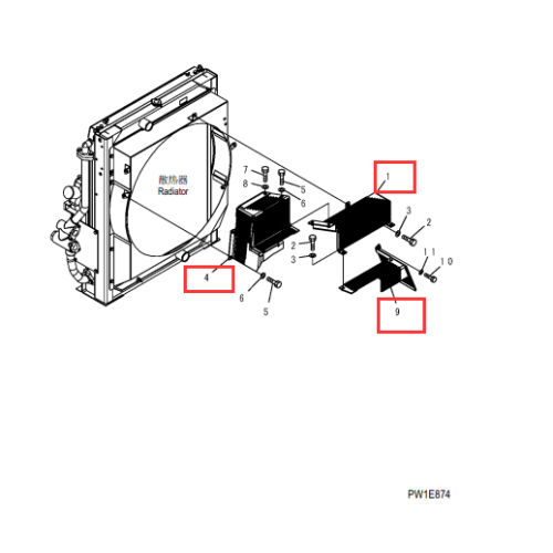 PC220-8 Cabin-onderdelen Radiatorkap 206-03-21221