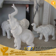 hand-carved Outdoor Marble Elephant statue