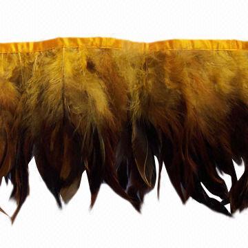 Feather Trims, Made in Gold Chicken Feather, with 15cm-20cm Width