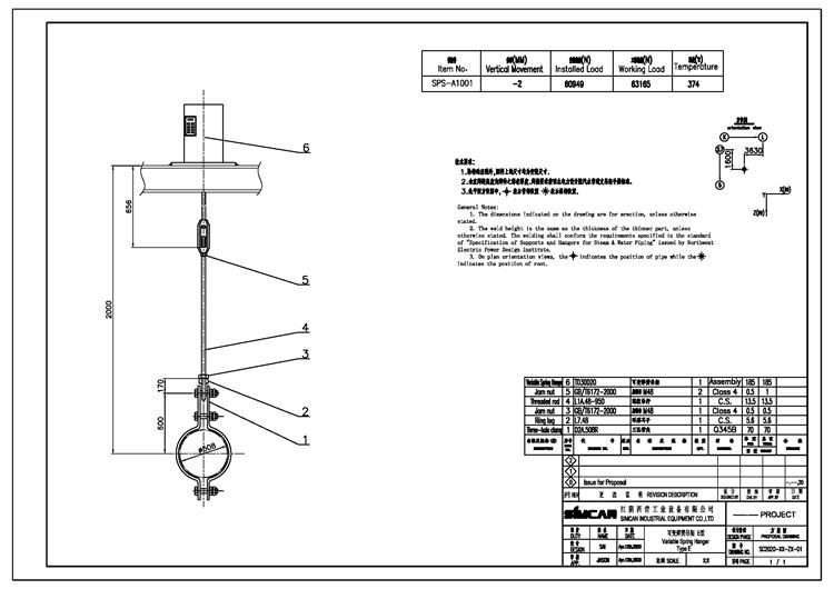 Type E Variable Spring support and Hanger