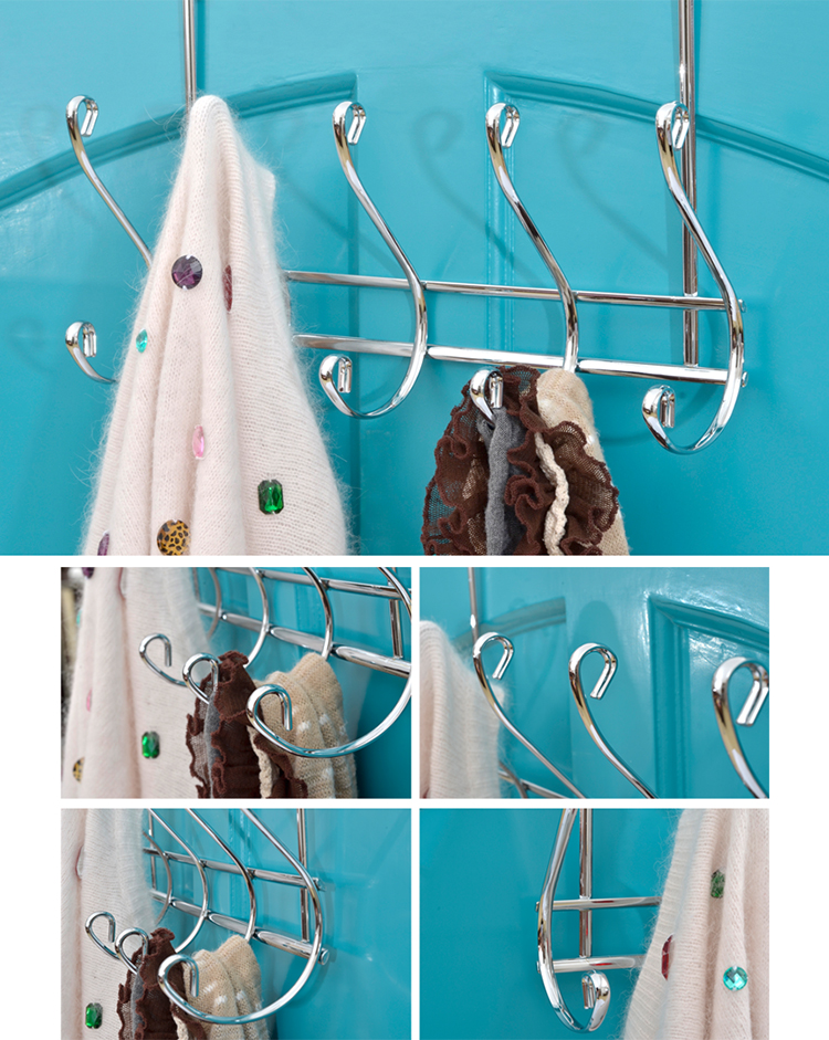 Metal door hook for towel hanging