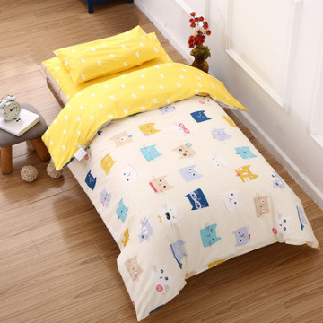 Cute 100% Cotton Nursery School Bedding Set: 3 Piece Cartoon Bedding for Winter Kindergarten