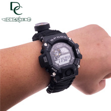 Outdoor Survival Multifunction Paracord Watch with Flint Scraper and Whistle