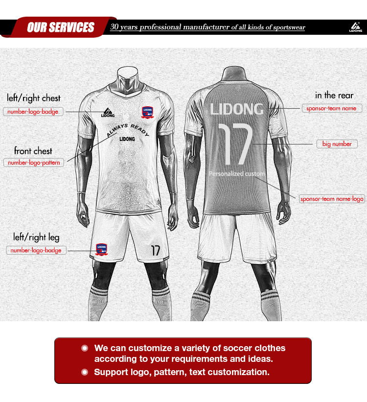 Terbaik Jual Football Shirt Polyester Sportswear Pria Soccer Uniform Set untuk Tim