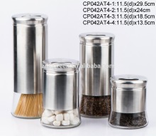 Round glass jar with stainless steell coating (CP042AT4)