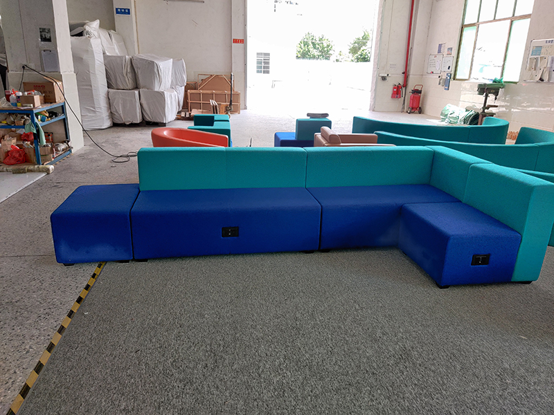 Modern design lounge furniture fabric L shape selection sofa for public area
